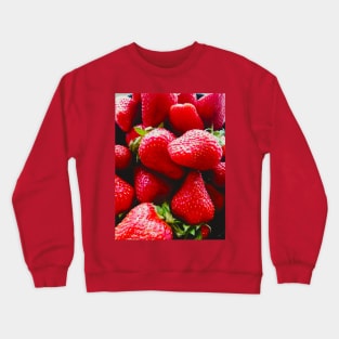 Juicy Red Strawberries Retro Aesthetic Photography Artwork Crewneck Sweatshirt
